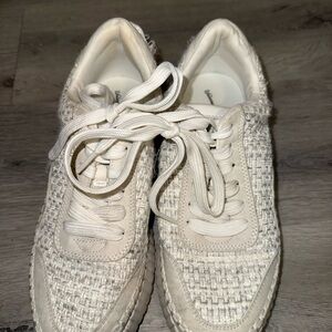 Universal Thread Cream Tweed Lace-Up Sneakers